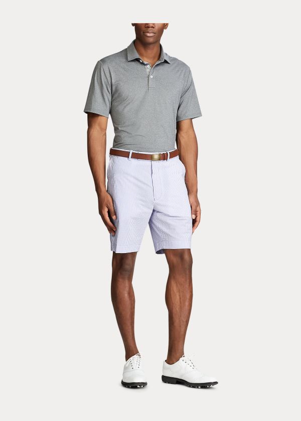 Spodenki Ralph Lauren Classic Fit Seersucker Short Męskie Głęboka Fioletowe | TJRH8756