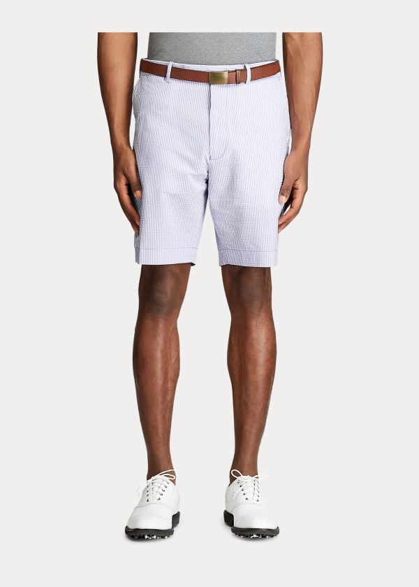 Spodenki Ralph Lauren Classic Fit Seersucker Short Męskie Głęboka Fioletowe | TJRH8756