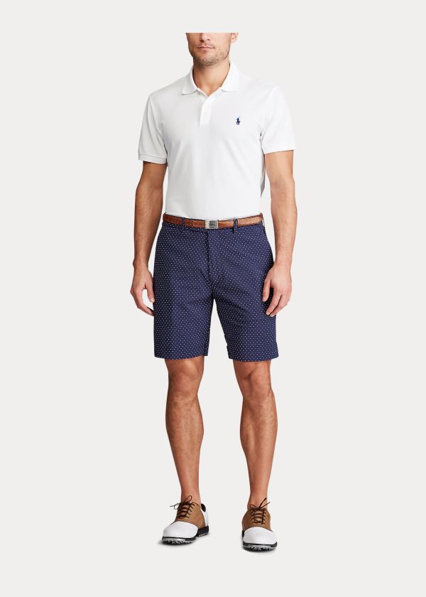 Spodenki Ralph Lauren Classic Fit Seersucker Short Męskie Granatowe Białe | NSEL6295