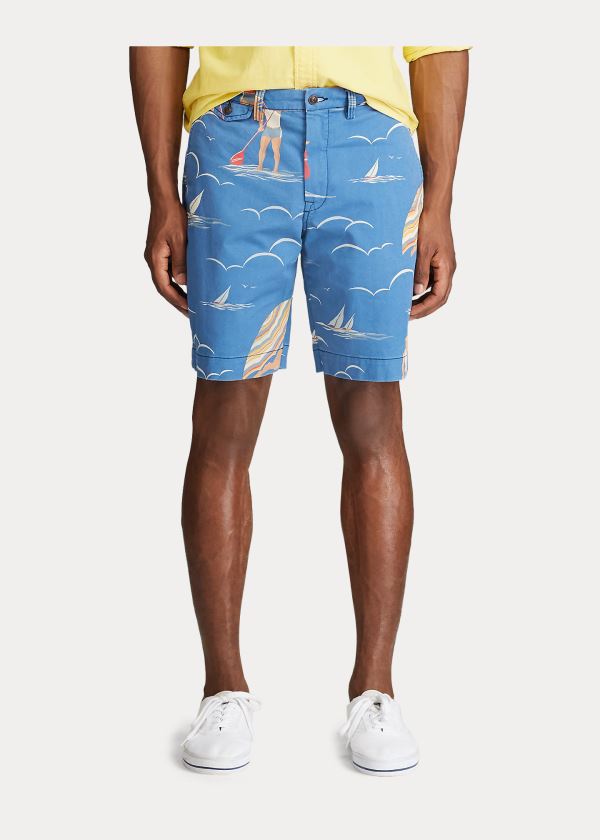 Spodenki Ralph Lauren Classic Fit Surf-Print Short Męskie Niebieskie Kolorowe | GLZI1057