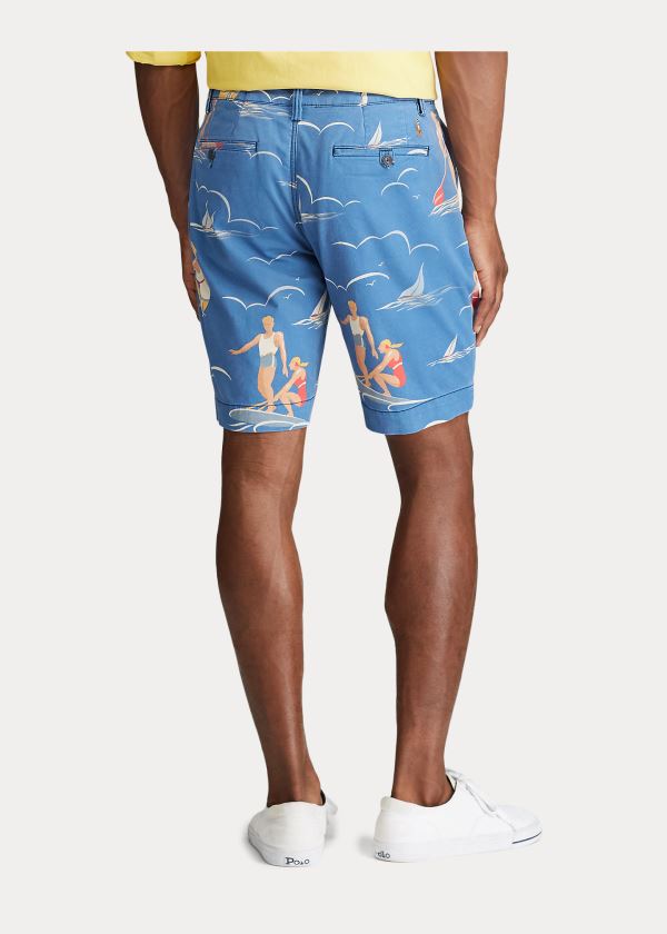 Spodenki Ralph Lauren Classic Fit Surf-Print Short Męskie Niebieskie Kolorowe | GLZI1057