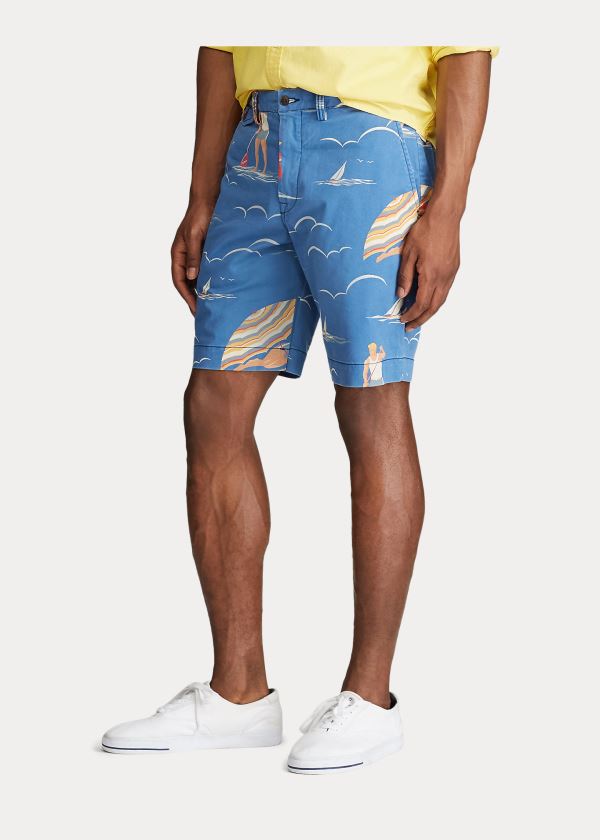 Spodenki Ralph Lauren Classic Fit Surf-Print Short Męskie Niebieskie Kolorowe | GLZI1057