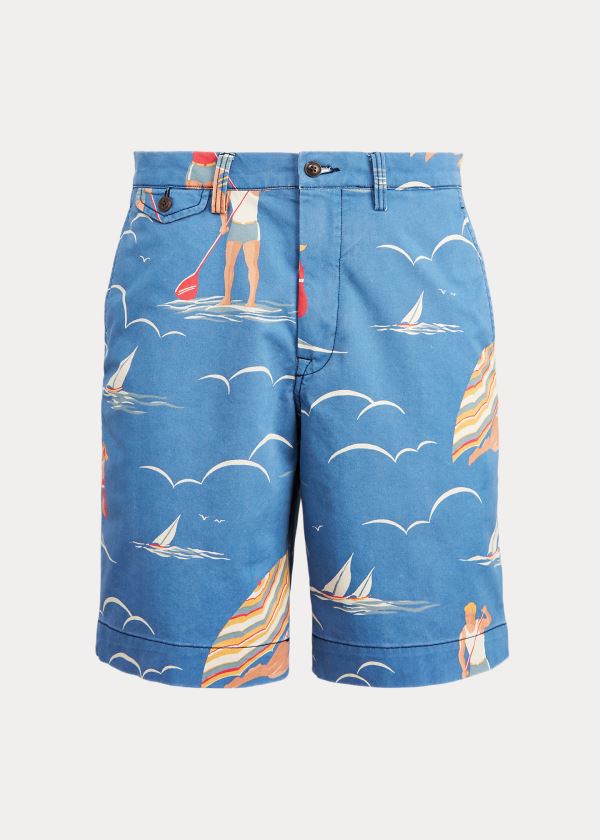 Spodenki Ralph Lauren Classic Fit Surf-Print Short Męskie Niebieskie Kolorowe | GLZI1057