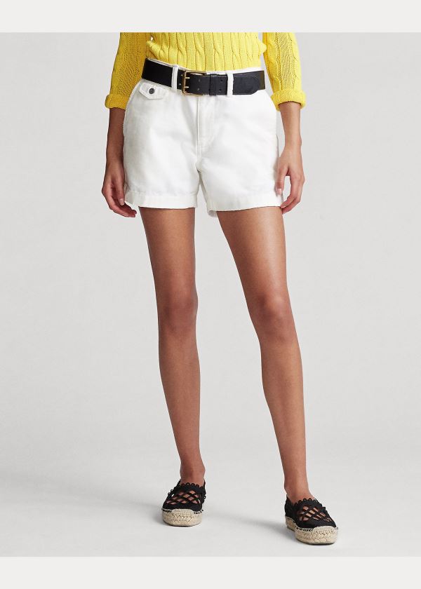 Spodenki Ralph Lauren Cotton Chino Short Damskie Białe | NYIG8818