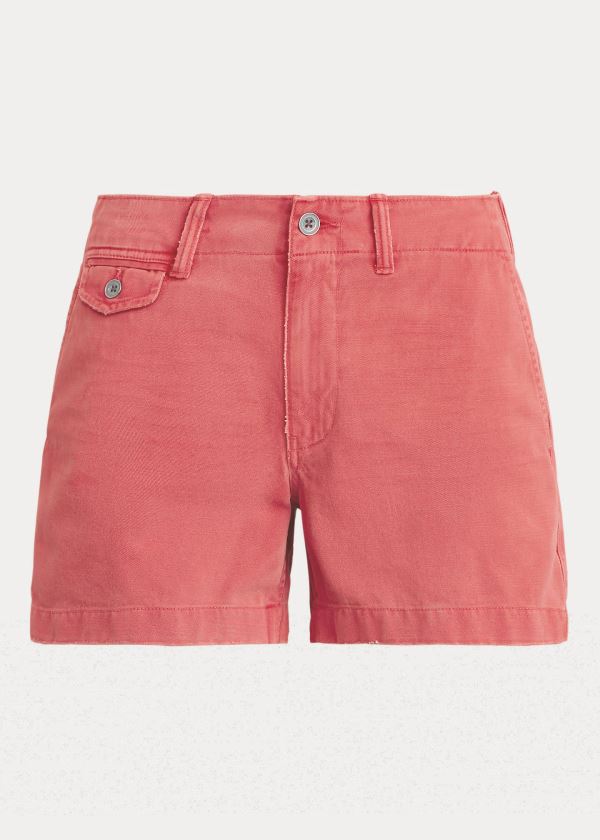 Spodenki Ralph Lauren Cotton Chino Short Damskie Czerwone | LZDM4398