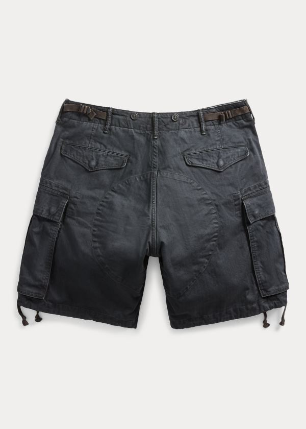 Spodenki Ralph Lauren Cotton Herringbone Cargo Short Męskie Czarne | TZJW8229