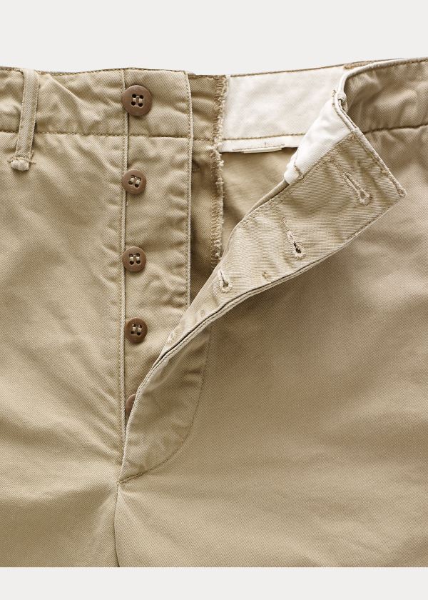 Spodenki Ralph Lauren Cotton Officer's Chino Short Męskie Khaki | KAUW9712