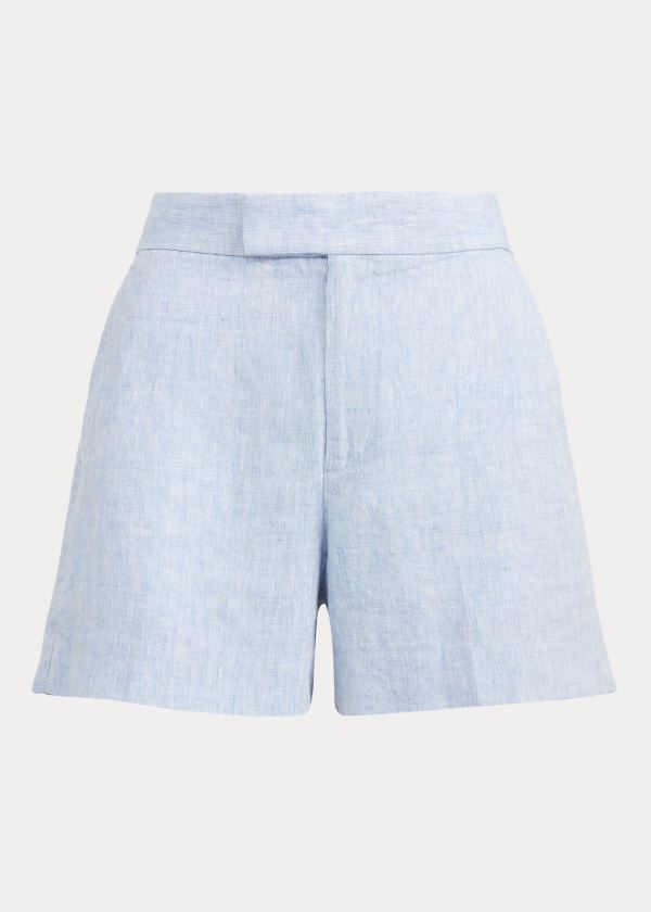 Spodenki Ralph Lauren Linen Short Damskie Głęboka Niebieskie | GSHB8368