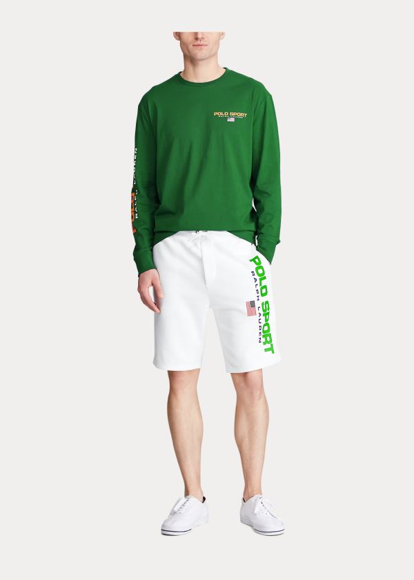 Spodenki Ralph Lauren Polo Sport Fleece Short Męskie Białe | GJQW9396