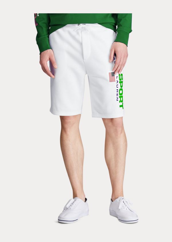 Spodenki Ralph Lauren Polo Sport Fleece Short Męskie Białe | GJQW9396