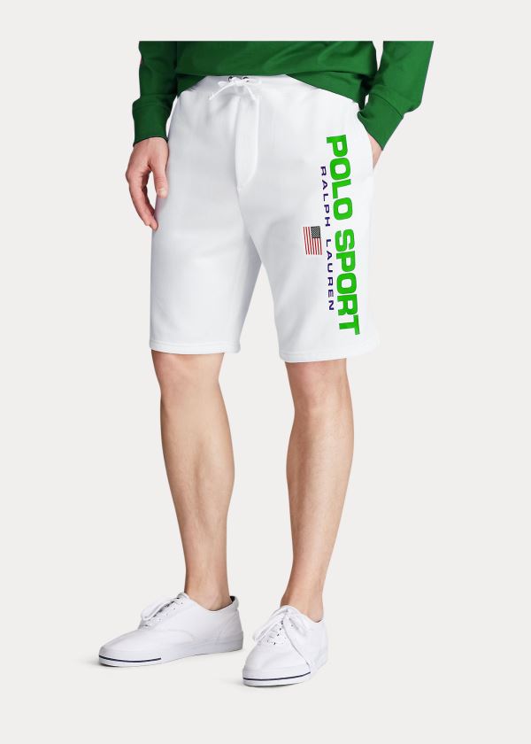 Spodenki Ralph Lauren Polo Sport Fleece Short Męskie Białe | GJQW9396