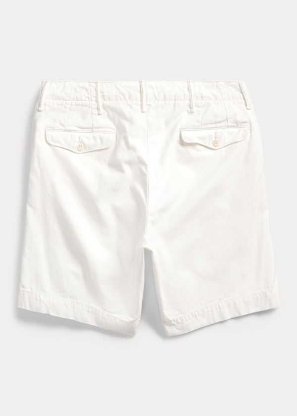 Spodenki Ralph Lauren Reverse-Sateen Short Męskie Białe | DRCW5911