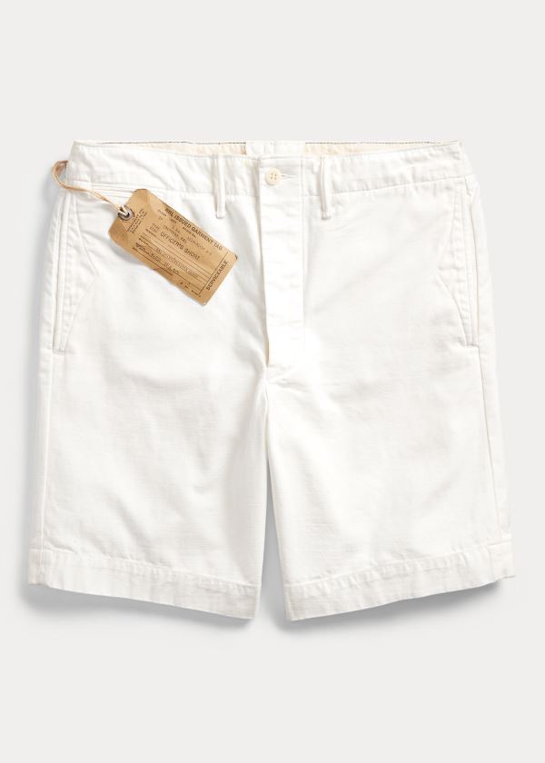 Spodenki Ralph Lauren Reverse-Sateen Short Męskie Białe | DRCW5911