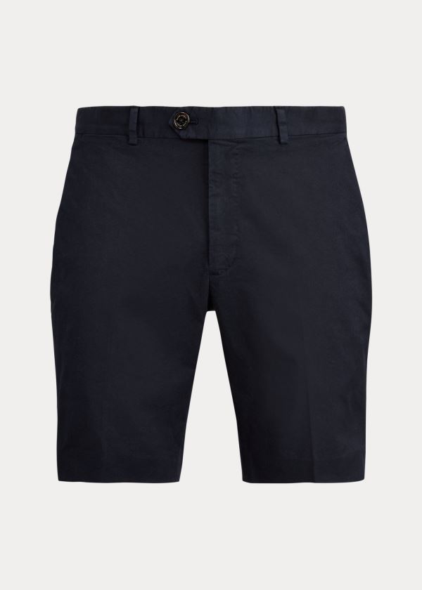 Spodenki Ralph Lauren Slim Fit Stretch Chino Short Męskie Granatowe | TECJ7407