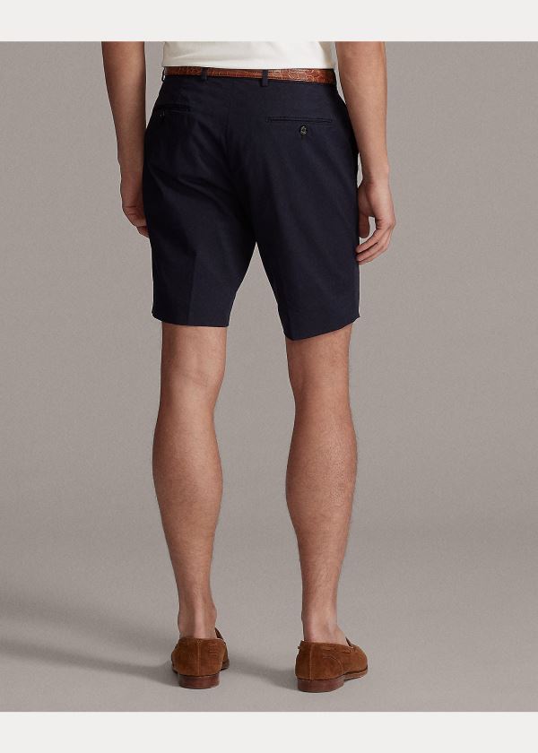 Spodenki Ralph Lauren Slim Fit Stretch Chino Short Męskie Granatowe | TECJ7407