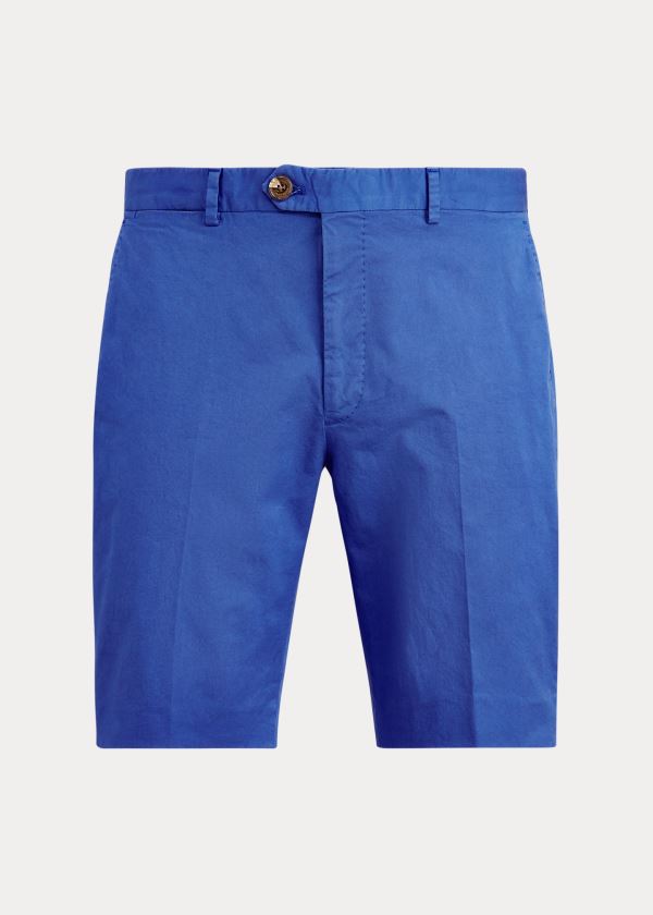 Spodenki Ralph Lauren Slim Fit Stretch Chino Short Męskie Niebieskie | DFCS8781