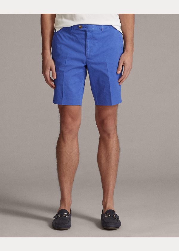 Spodenki Ralph Lauren Slim Fit Stretch Chino Short Męskie Niebieskie | DFCS8781