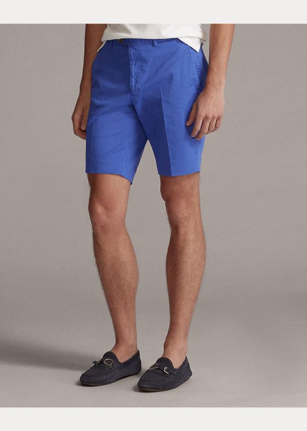 Spodenki Ralph Lauren Slim Fit Stretch Chino Short Męskie Niebieskie | DFCS8781