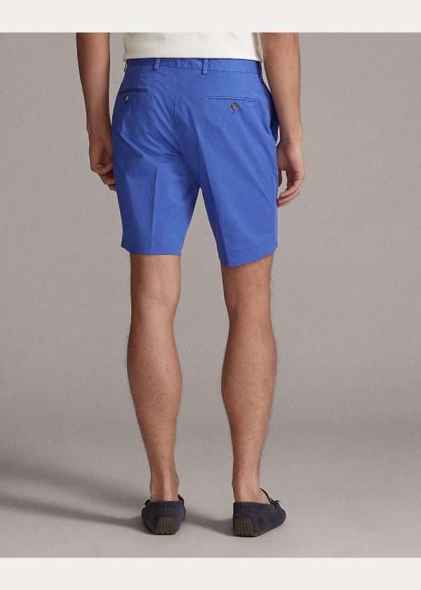 Spodenki Ralph Lauren Slim Fit Stretch Chino Short Męskie Niebieskie | DFCS8781