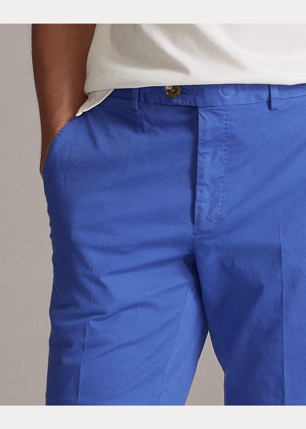 Spodenki Ralph Lauren Slim Fit Stretch Chino Short Męskie Niebieskie | DFCS8781