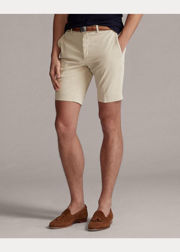 Spodenki Ralph Lauren Slim Fit Stretch Chino Short Męskie Beżowe | BAVF6149