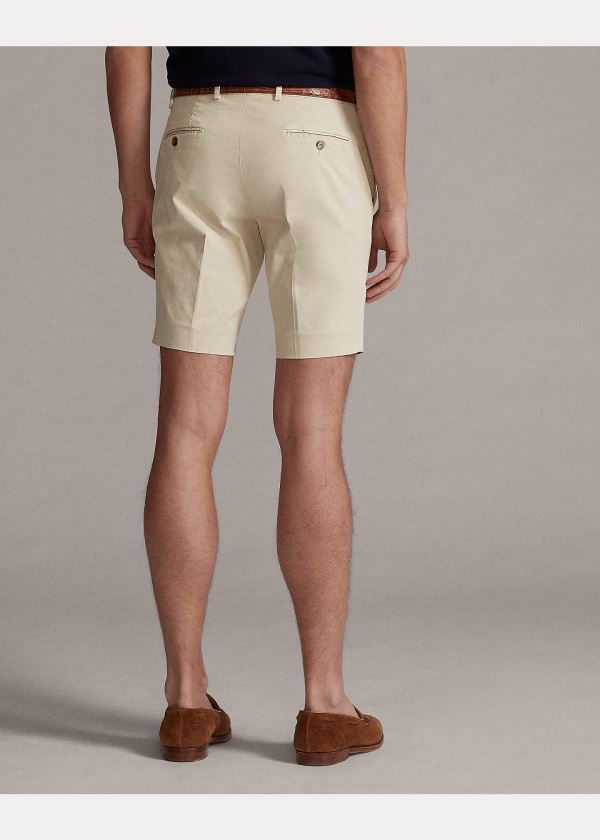 Spodenki Ralph Lauren Slim Fit Stretch Chino Short Męskie Beżowe | BAVF6149