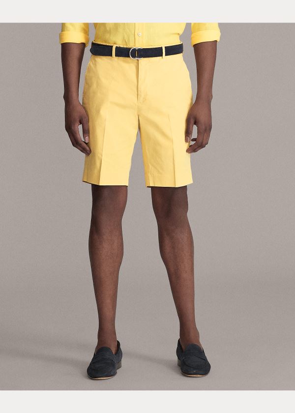 Spodenki Ralph Lauren Slim Fit Stretch Chino Short Męskie Żółte | CQQU3578