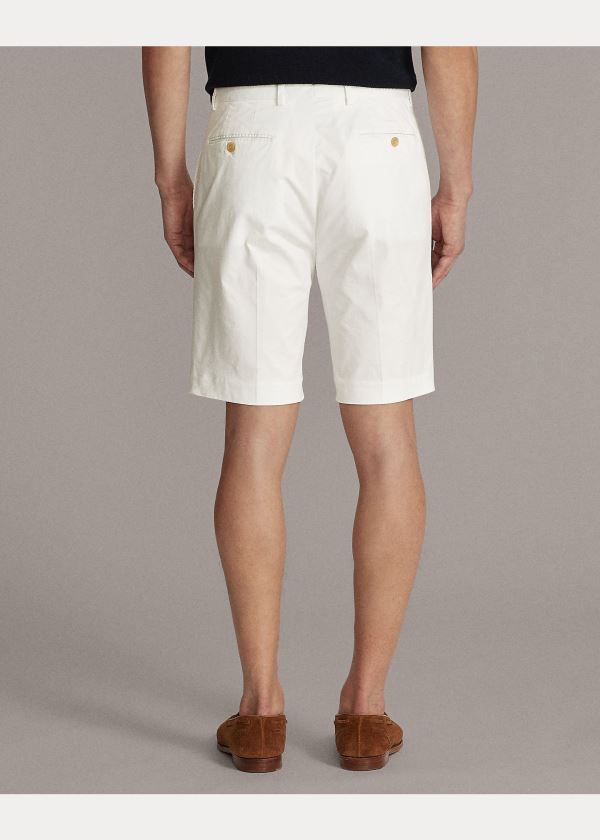 Spodenki Ralph Lauren Slim Fit Stretch Chino Short Męskie Białe | FQFJ8335