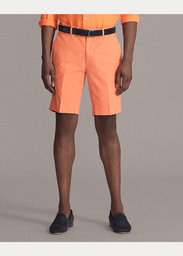 Spodenki Ralph Lauren Slim Fit Stretch Chino Short Męskie Pomarańczowe | RWYL9815