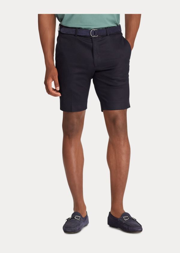 Spodenki Ralph Lauren Slim Fit Stretch Chino Short Męskie Granatowe | JGJF3305