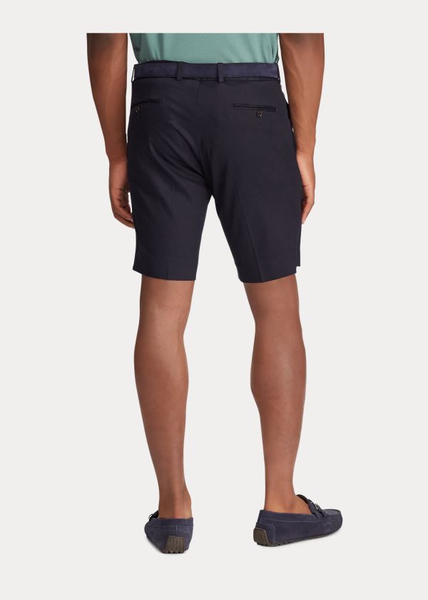 Spodenki Ralph Lauren Slim Fit Stretch Chino Short Męskie Granatowe | JGJF3305