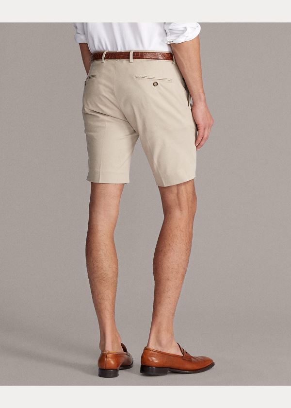 Spodenki Ralph Lauren Slim Fit Stretch Chino Short Męskie Khaki | WKFN5072