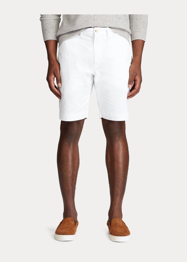 Spodenki Ralph Lauren Stretch Classic Fit Short Męskie Białe | RATN2903