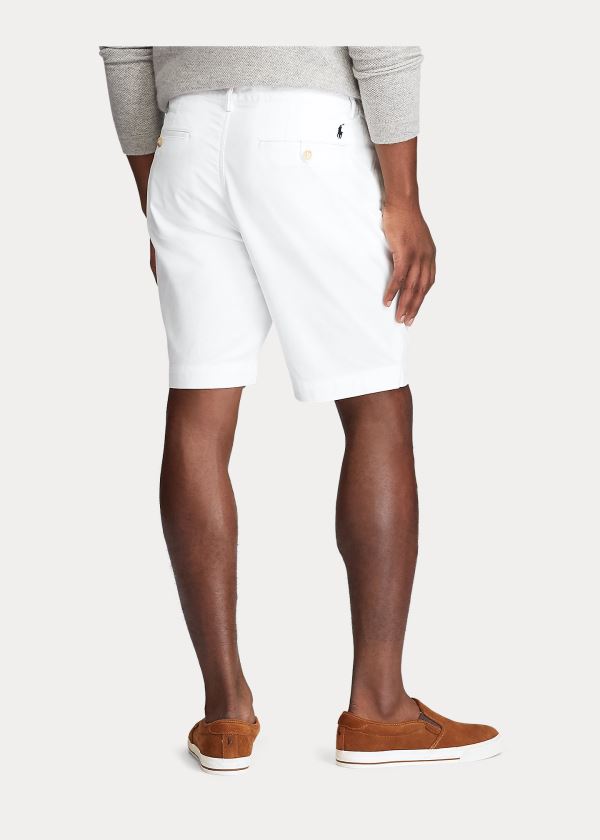 Spodenki Ralph Lauren Stretch Classic Fit Short Męskie Białe | RATN2903