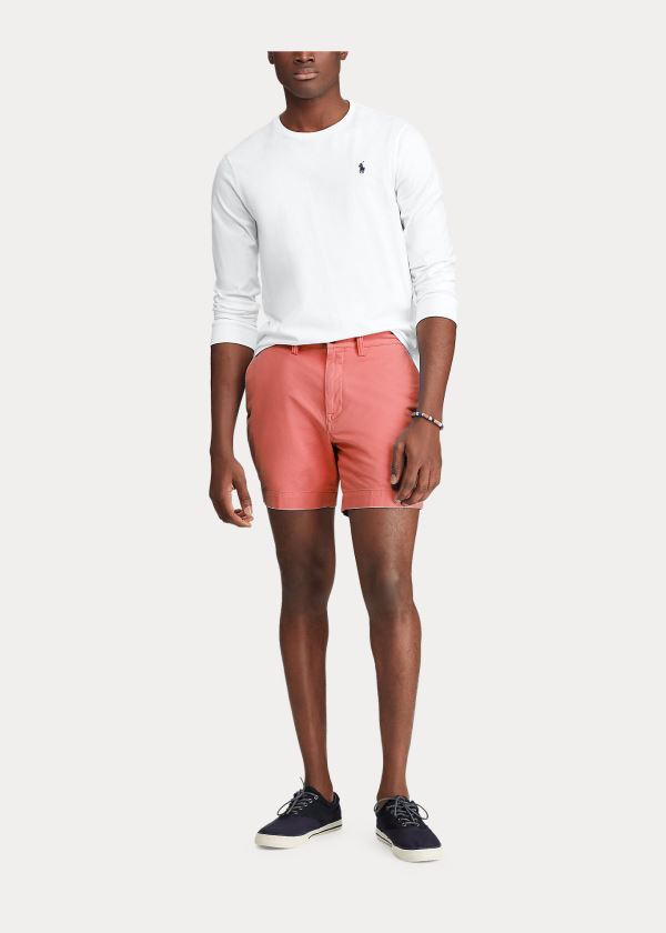 Spodenki Ralph Lauren Stretch Classic Fit Short Męskie Czerwone | MUQE6630