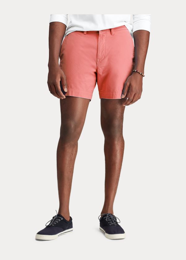 Spodenki Ralph Lauren Stretch Classic Fit Short Męskie Czerwone | MUQE6630