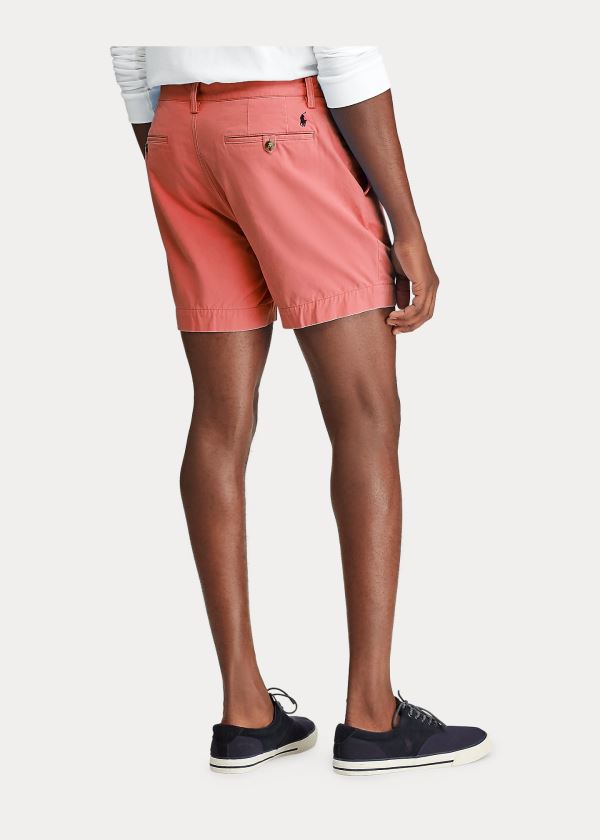 Spodenki Ralph Lauren Stretch Classic Fit Short Męskie Czerwone | MUQE6630