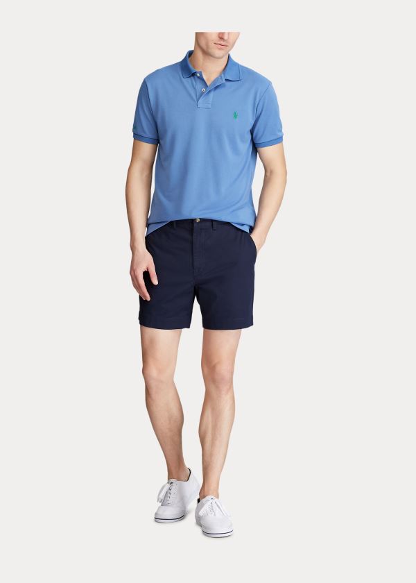 Spodenki Ralph Lauren Stretch Classic Fit Short Męskie Granatowe | HORR6954