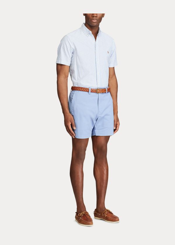 Spodenki Ralph Lauren Stretch Classic Fit Short Męskie Niebieskie | AWMH9225