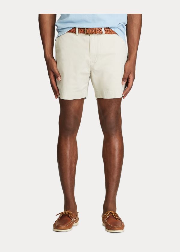 Spodenki Ralph Lauren Stretch Classic Fit Short Męskie Beżowe | EMDE6636