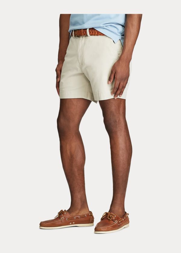 Spodenki Ralph Lauren Stretch Classic Fit Short Męskie Beżowe | EMDE6636