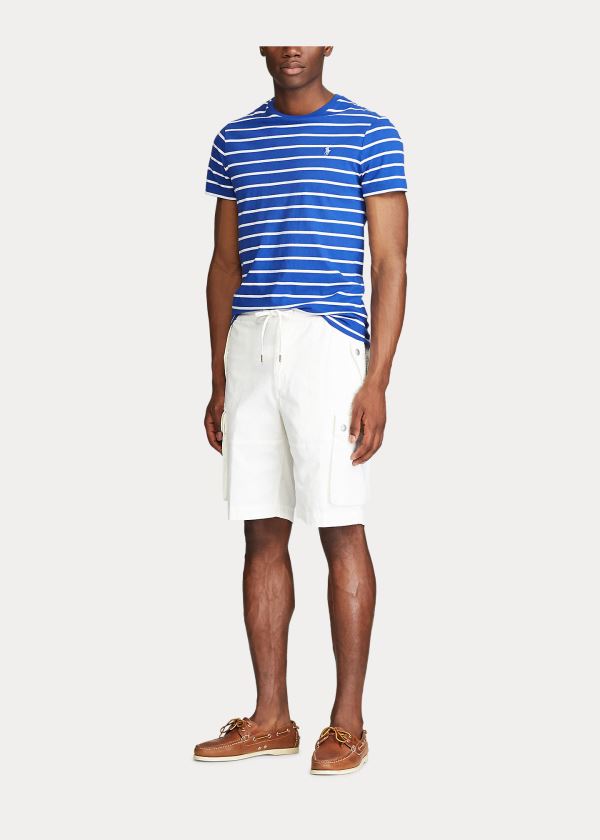 Spodenki Ralph Lauren Stretch Classic Fit Short Męskie Białe | EBPP7920