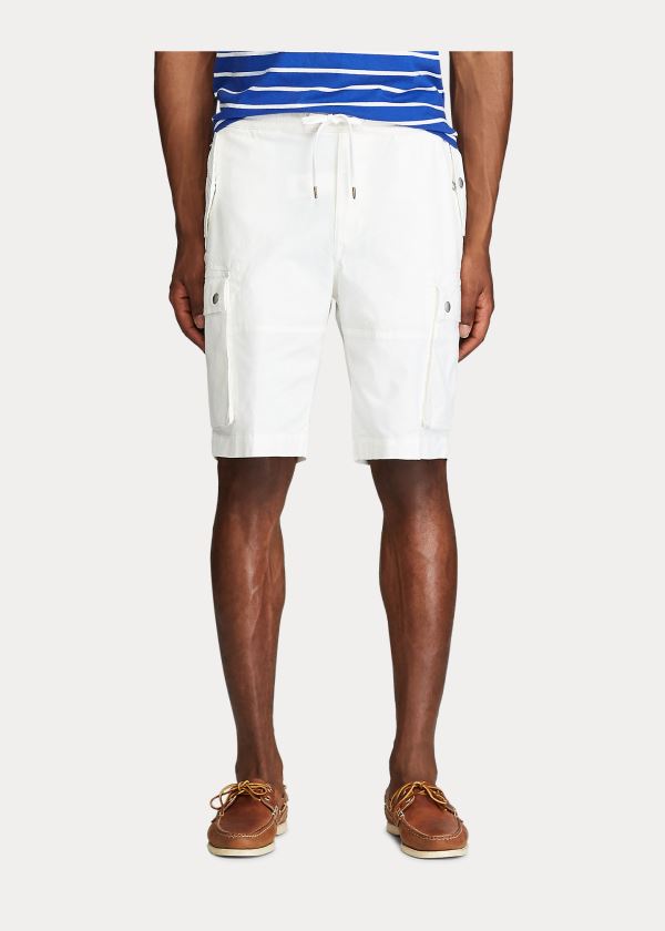 Spodenki Ralph Lauren Stretch Classic Fit Short Męskie Białe | EBPP7920