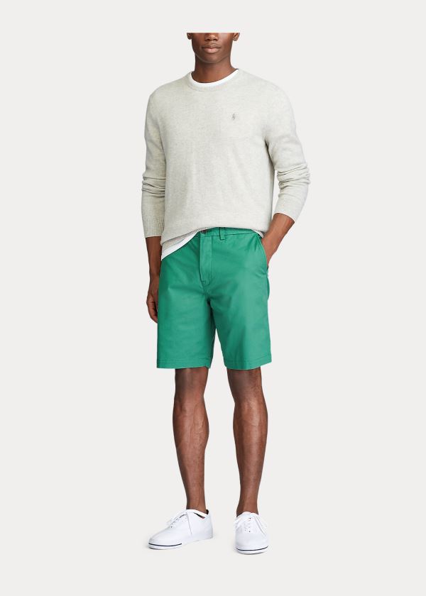 Spodenki Ralph Lauren Stretch Classic Fit Short Męskie Zielone | IWAG4972