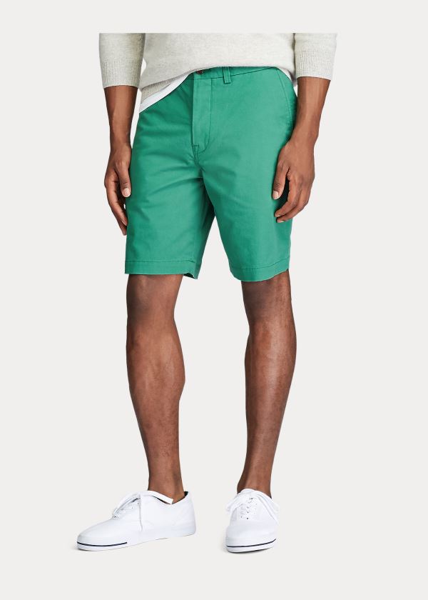 Spodenki Ralph Lauren Stretch Classic Fit Short Męskie Zielone | IWAG4972