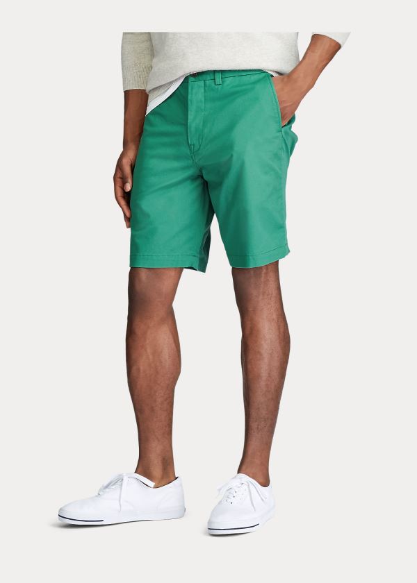 Spodenki Ralph Lauren Stretch Classic Fit Short Męskie Zielone | IWAG4972