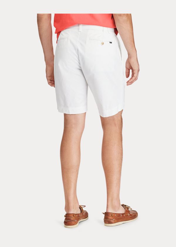 Spodenki Ralph Lauren Stretch Classic Fit Short Męskie Białe | JHBI1169