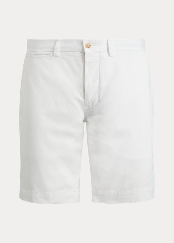 Spodenki Ralph Lauren Stretch Classic Fit Short Męskie Białe | JHBI1169