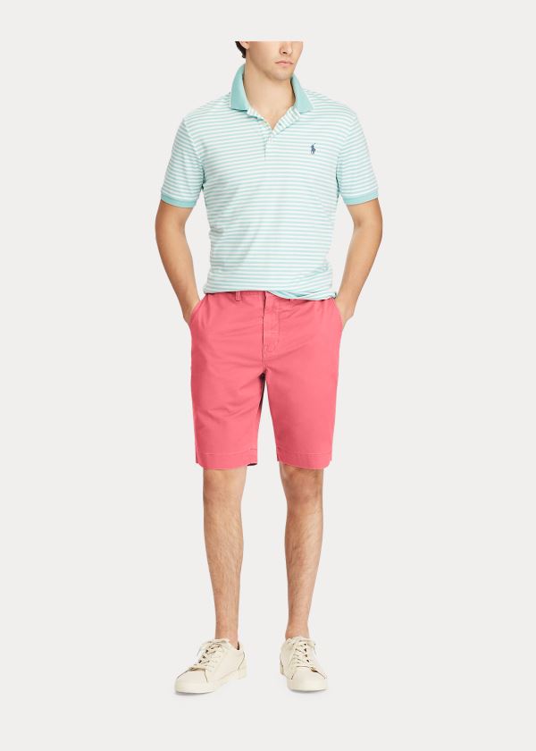 Spodenki Ralph Lauren Stretch Classic Fit Short Męskie Czerwone | GFHJ0421