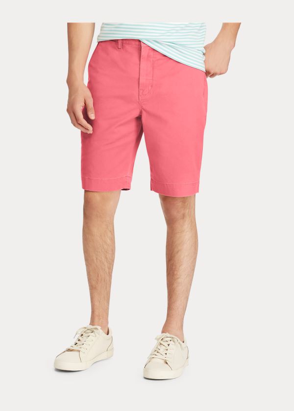 Spodenki Ralph Lauren Stretch Classic Fit Short Męskie Czerwone | GFHJ0421